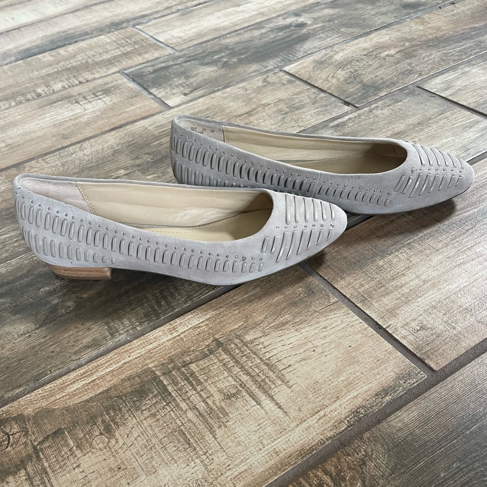 Hush Puppies Phoebe Ladder Stud Ice Grey Suede Flats